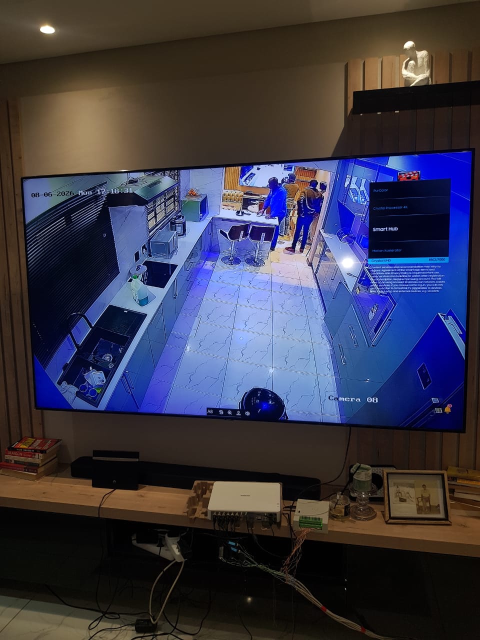Live CCTV feed on display