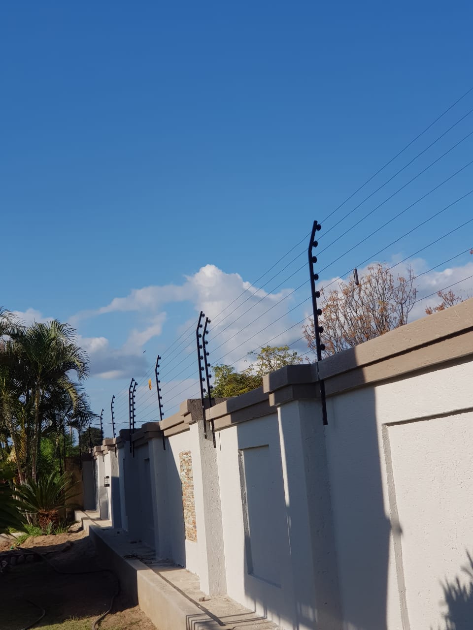 Electric fence on perimeter wall
